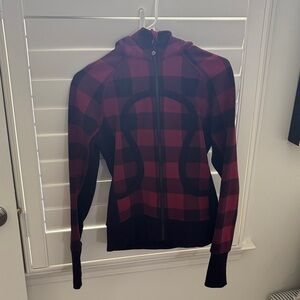 lululemon athletica Red and Black Plaid Full-Zip Hoodie